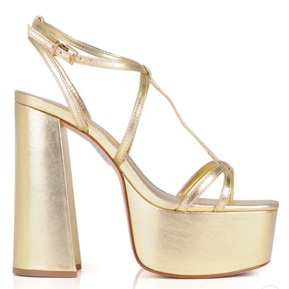 Gold Schutz platform heel sandals  size 6